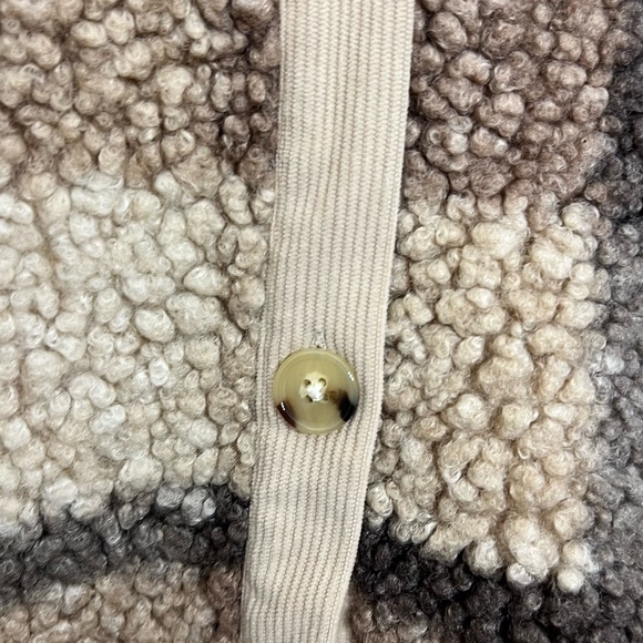Altar’d State Teddy Fleece Shacket Brown Cream Plaid Size M New - Picture 8 of 13